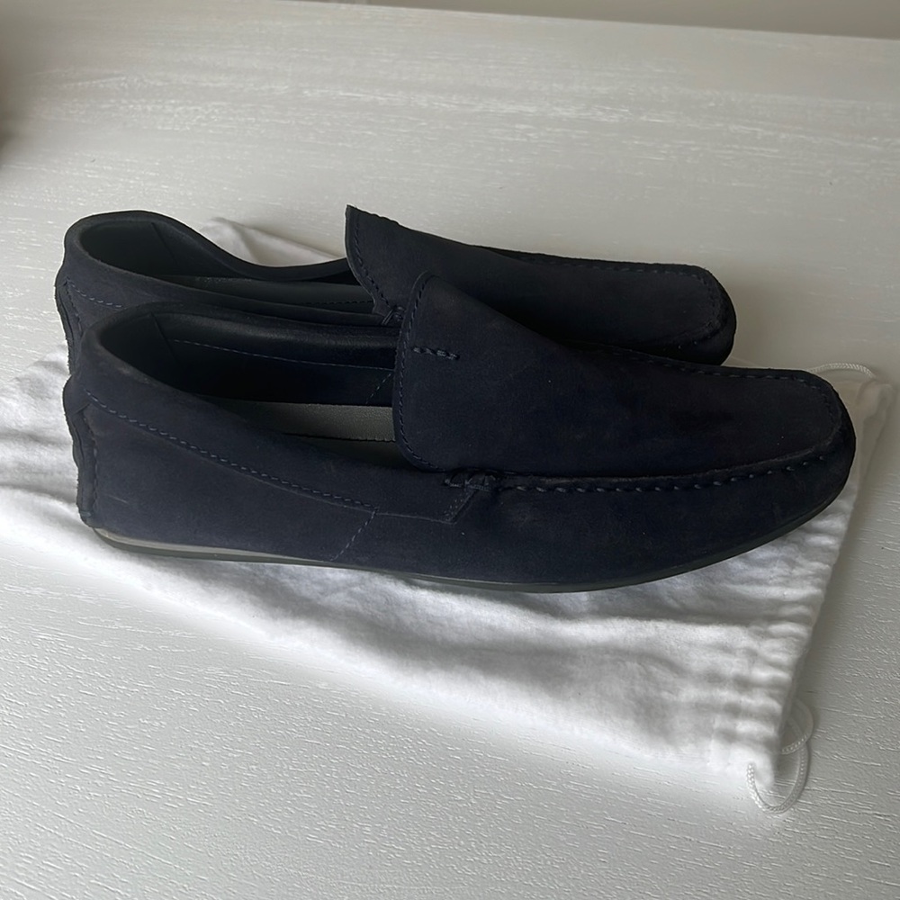 Hugo Boss Navy Blue Suede Loafer